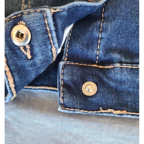 Wonder Nation Denim Jacket 3T Girls Dark Wash Button-Up Pockets Cotton - Picture 6 of 7